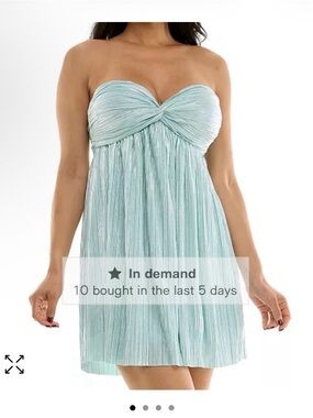 Strapless Mint Twist Front Sundress